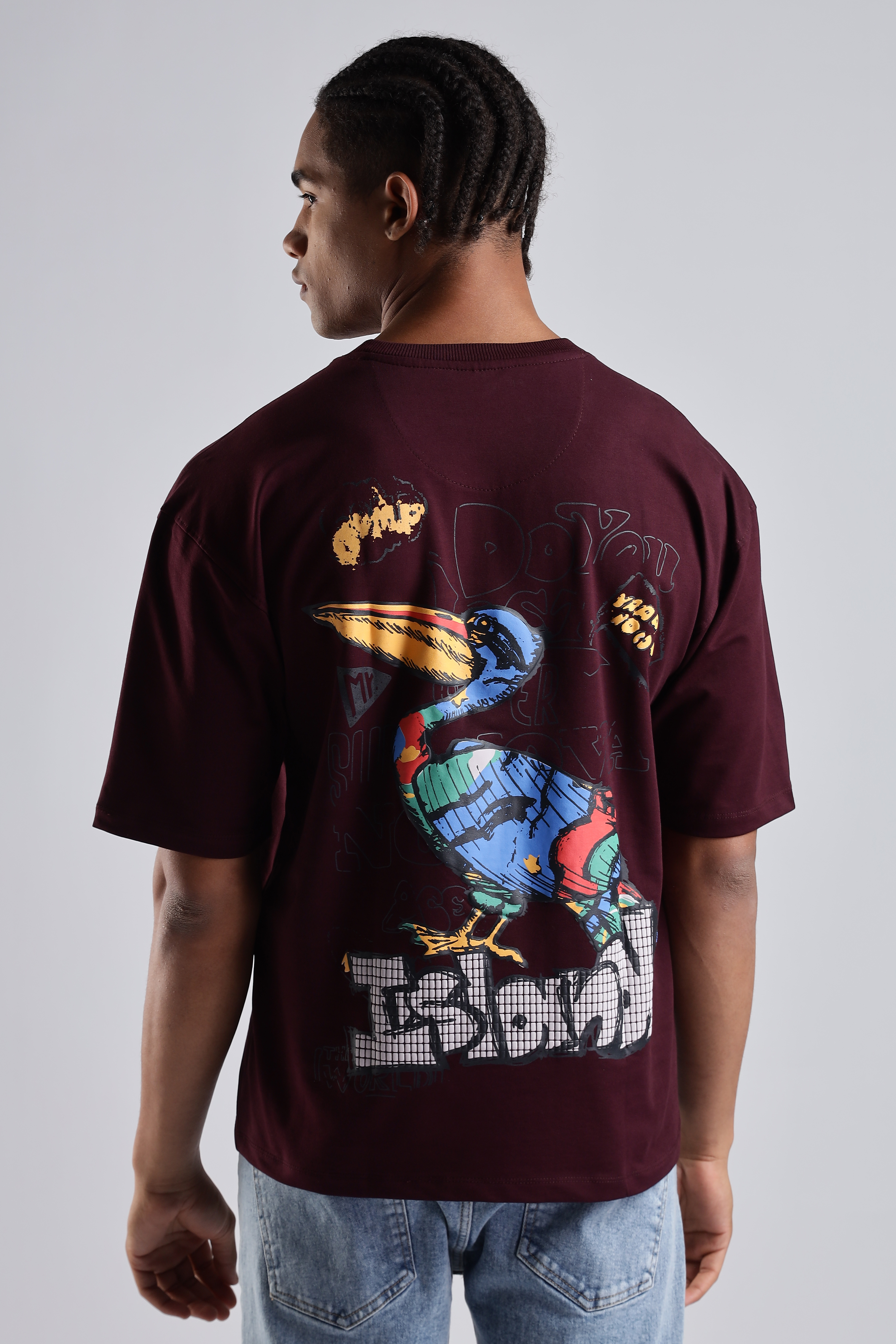 Printed Maroon T-Shirt : Trendy Graphic Styles