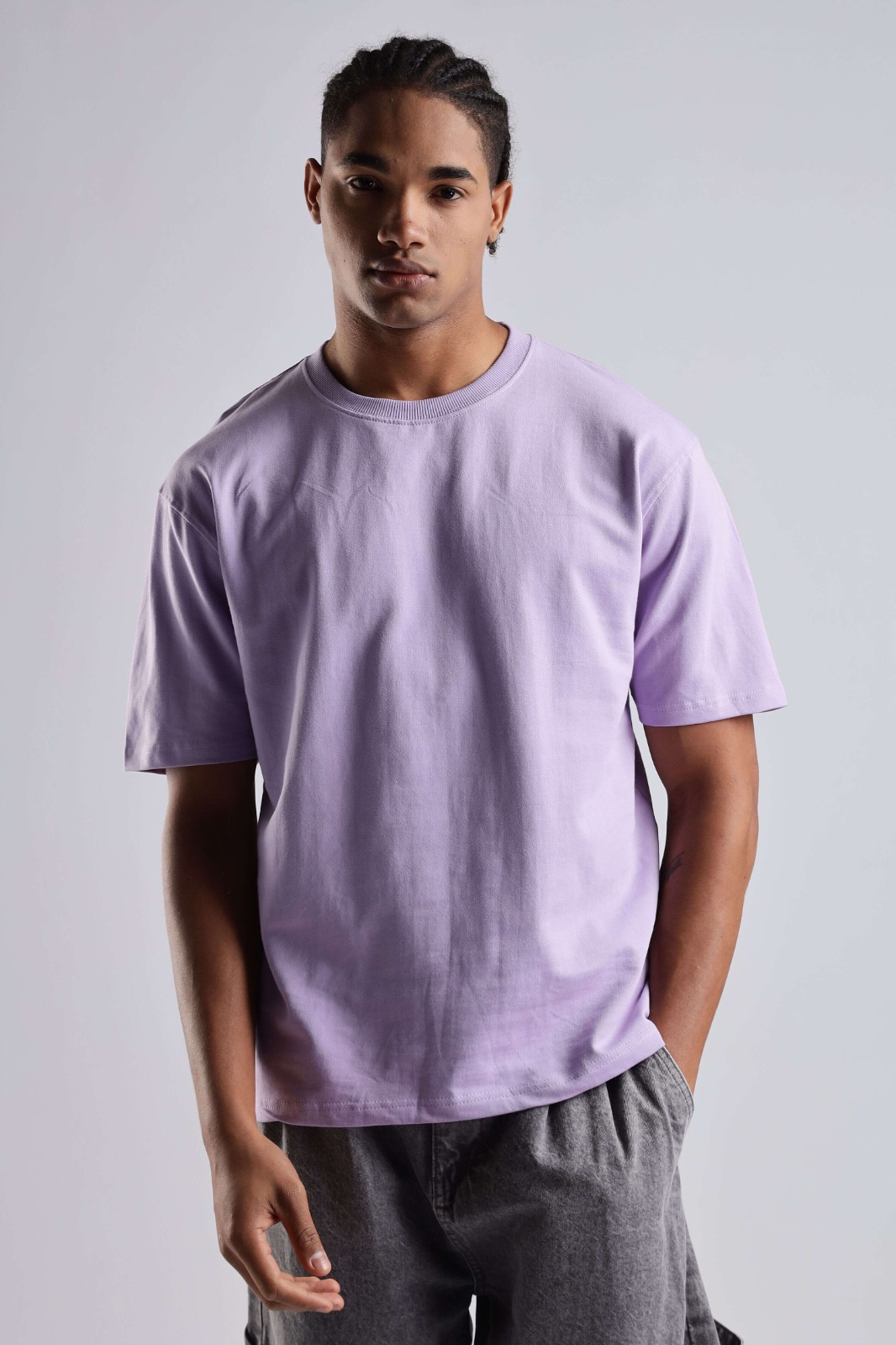 Plain T Shirt in Lavender - Lilac Vibe