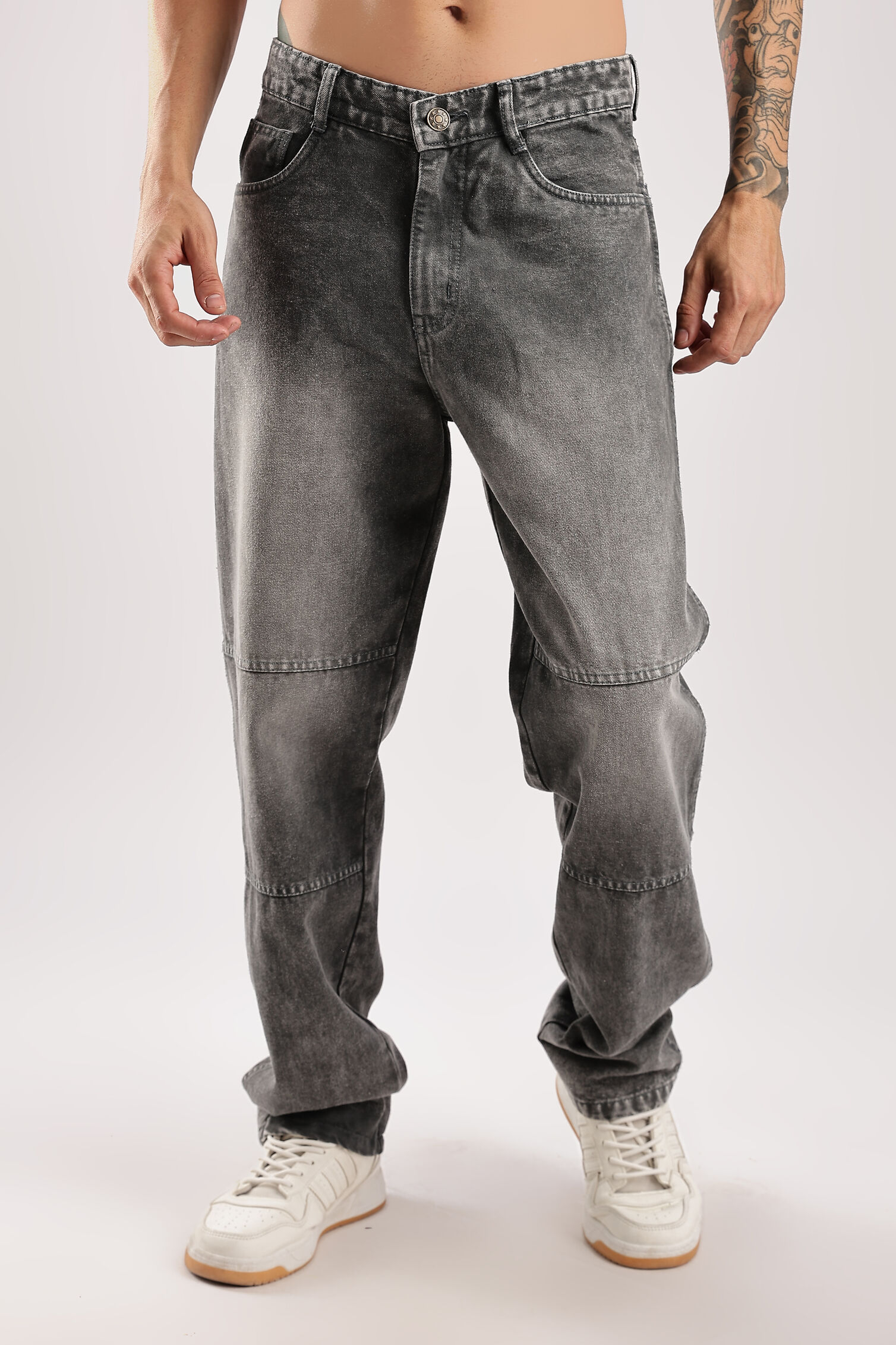 Vintage Jeans Baggy: Stylish Dark Grey Pants for Men